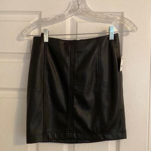 Free People faux leather mini skirt